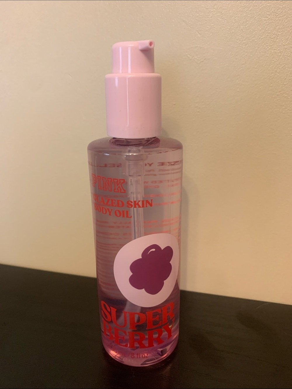 PINK Victoria's Secret Super Berry Glazed Skin Body Oil - Pink Pump
